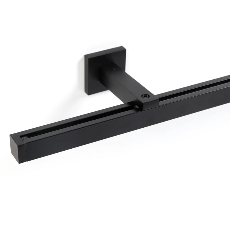 Gardinenschiene Innenlauf auf Maß 1-läufig Schwarz - Serie Cube