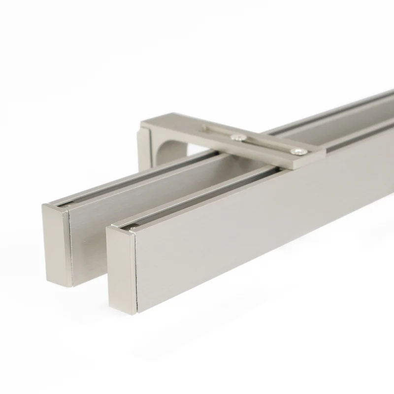 Gardinenschiene Innenlauf auf Maß 2-läufig Edelstahl-optik - Serie Loft