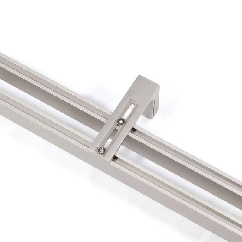 Gardinenschiene Innenlauf auf Maß 2-läufig Edelstahl-optik - Serie Loft