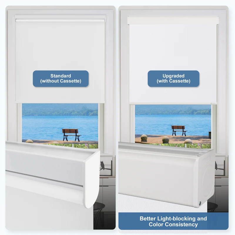 Motorized | Blackout | Rechargeable | Roller Shades | with Cassette | Colored Fabric | Customizable