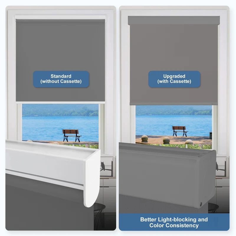 Motorized | Blackout | Rechargeable | Roller Shades | with Cassette | Colored Fabric | Customizable