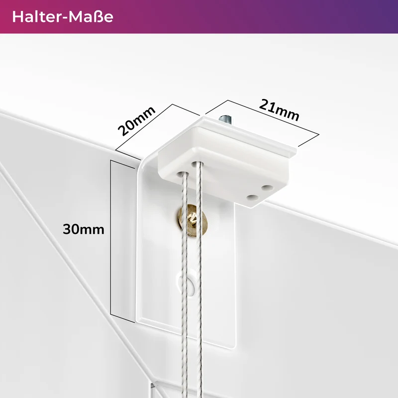 4x-Set Metall-Winkel-Träger für Montage verspannter Plissees am Fensterrahmen oder Wand