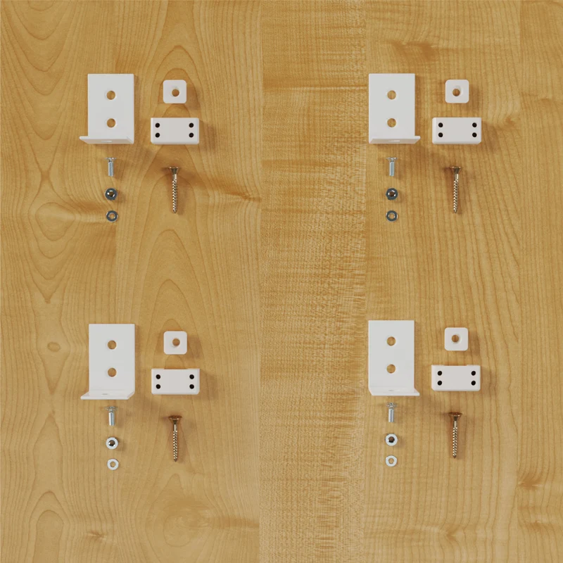 4x-Set Metall-Winkel-Träger für Montage verspannter Plissees am Fensterrahmen oder Wand
