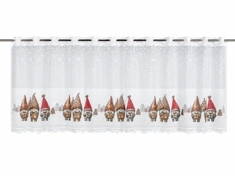 Scheibengardine Wichtel Weihnachten HxB 50x140cm 2373