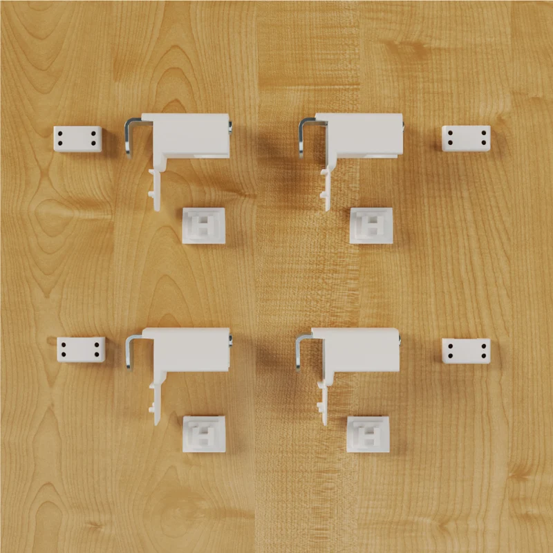 4x-Set Platzsparender Metall-Klemmfix-Halter zum Anklemmen von verspannten Plissees am Fensterflügel
