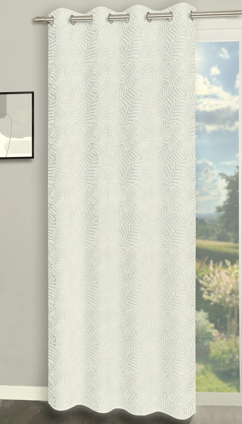 Ösenschal "Sienna" natur Blätter BxH 140x235cm