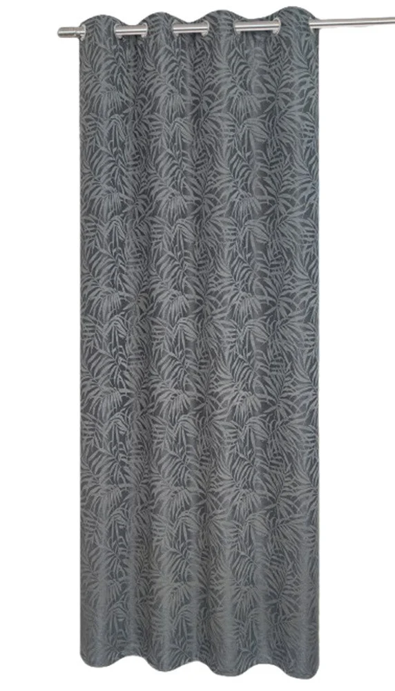 Ösenschal "Capri" grau Blätter BxH 140x235cm