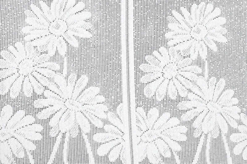Nach Maß Scheibengardine Jacquard Bistrogardine Margerite weiß Höhe 45/60cm