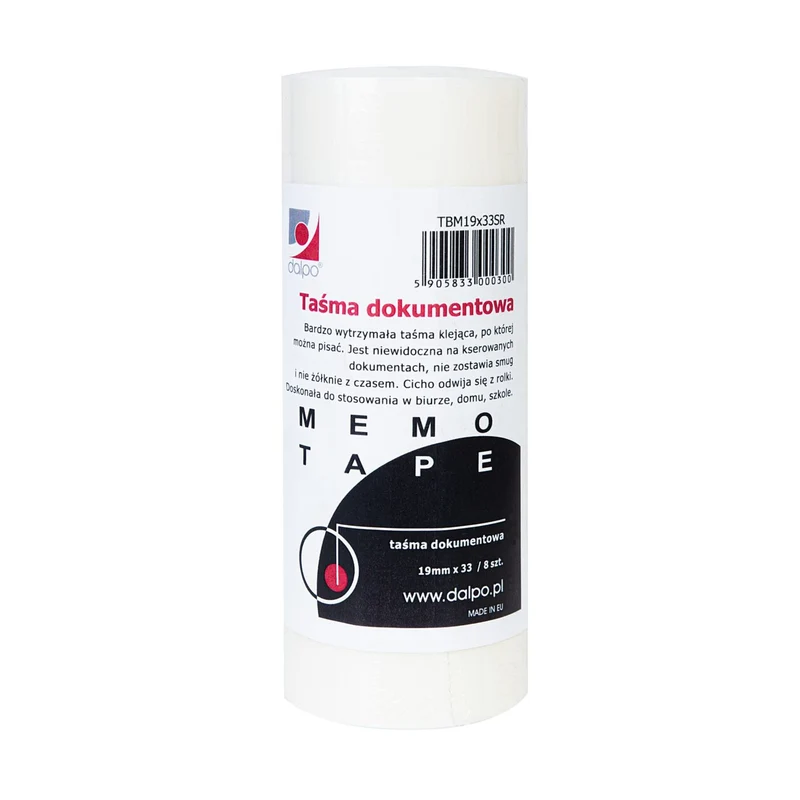 Memo-Tape Unsichtbares Büro-Klebeband 19 mm x 33 m – 8 Stück