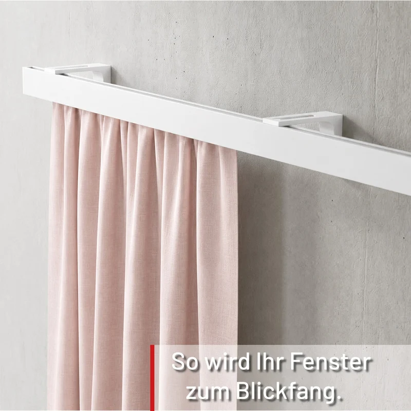 Gardinenschiene Innenlauf auf Maß 1-läufig Weiß - Serie Loft