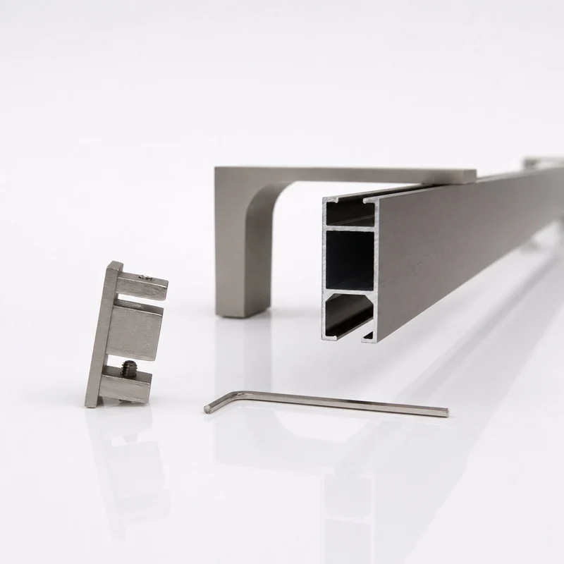 Gardinenschiene Innenlauf auf Maß 1-läufig Edelstahl-optik - Serie Loft