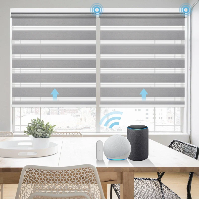 Motorized | Light Filtering | Rechargeable | Zebra Shades | Customizable