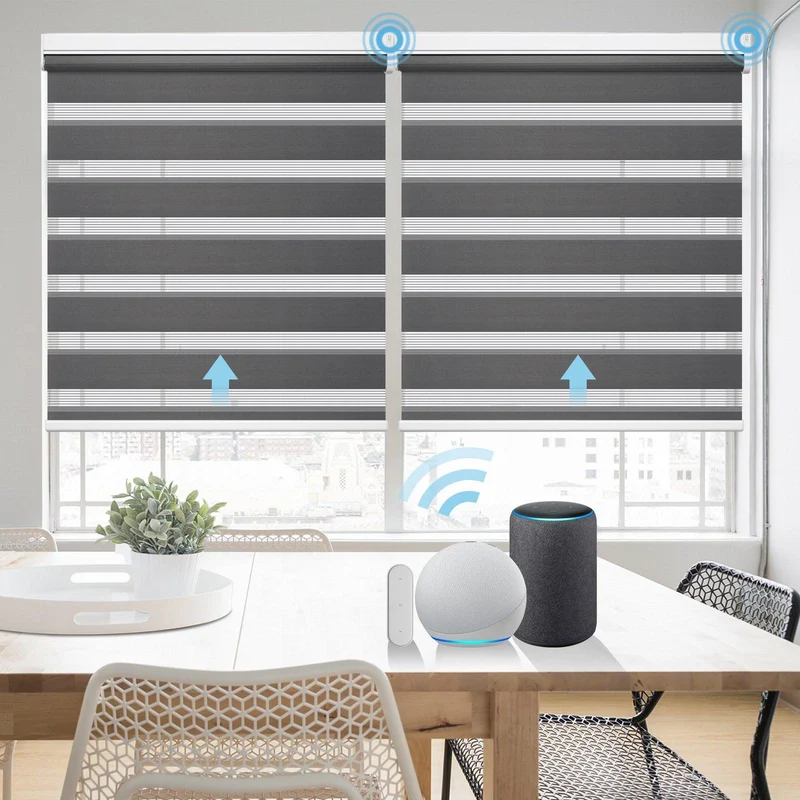 Motorized | Light Filtering | Rechargeable | Zebra Shades | Customizable