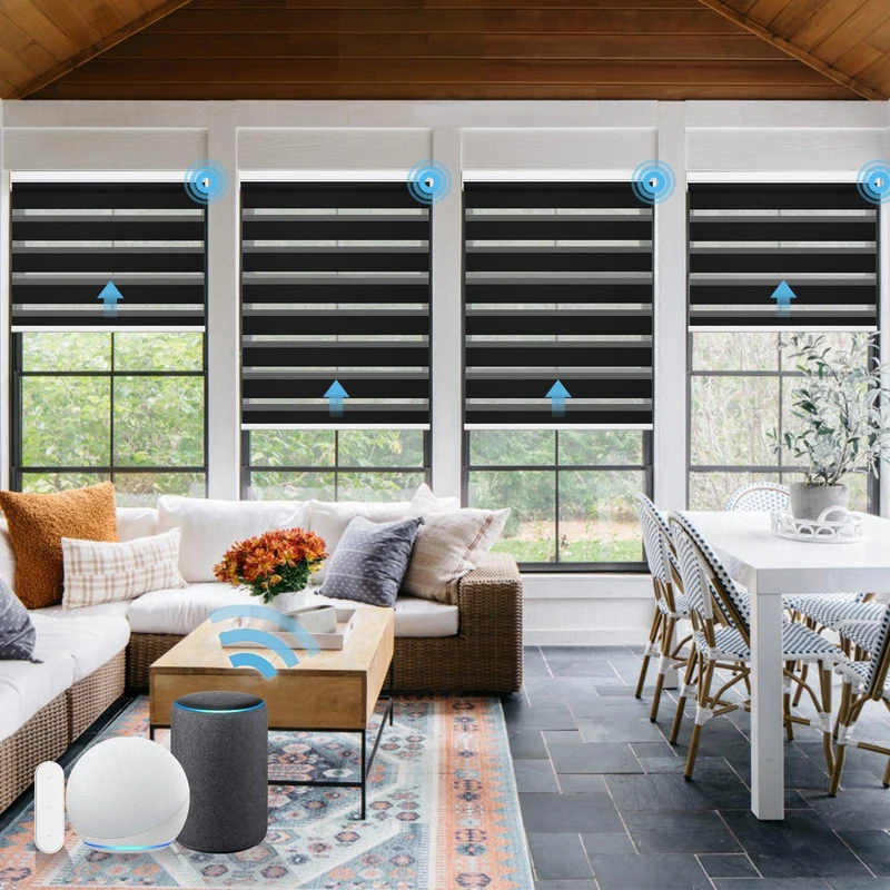 Motorized | Light Filtering | Rechargeable | Zebra Shades | Customizable