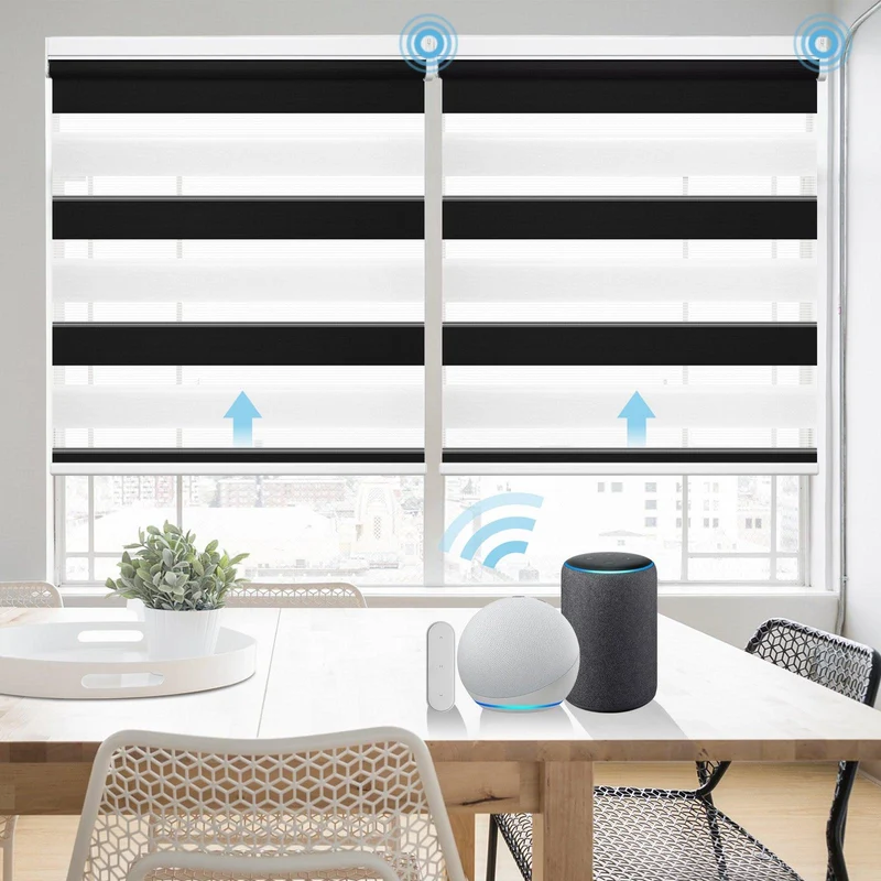 Motorized | Light Filtering | Rechargeable | Zebra Shades | Customizable