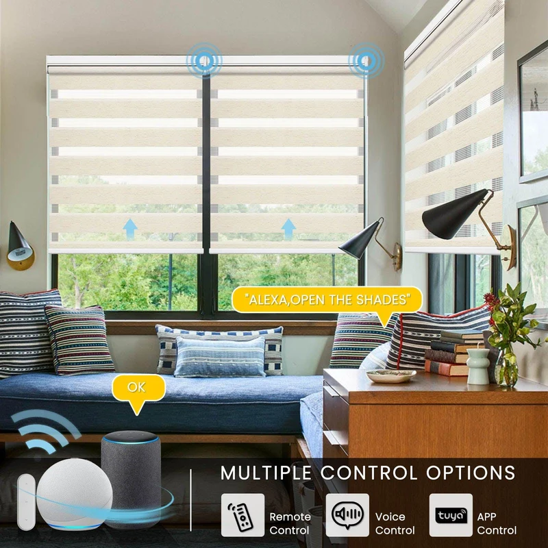 Motorized | Light Filtering | Rechargeable | Zebra Shades | Customizable