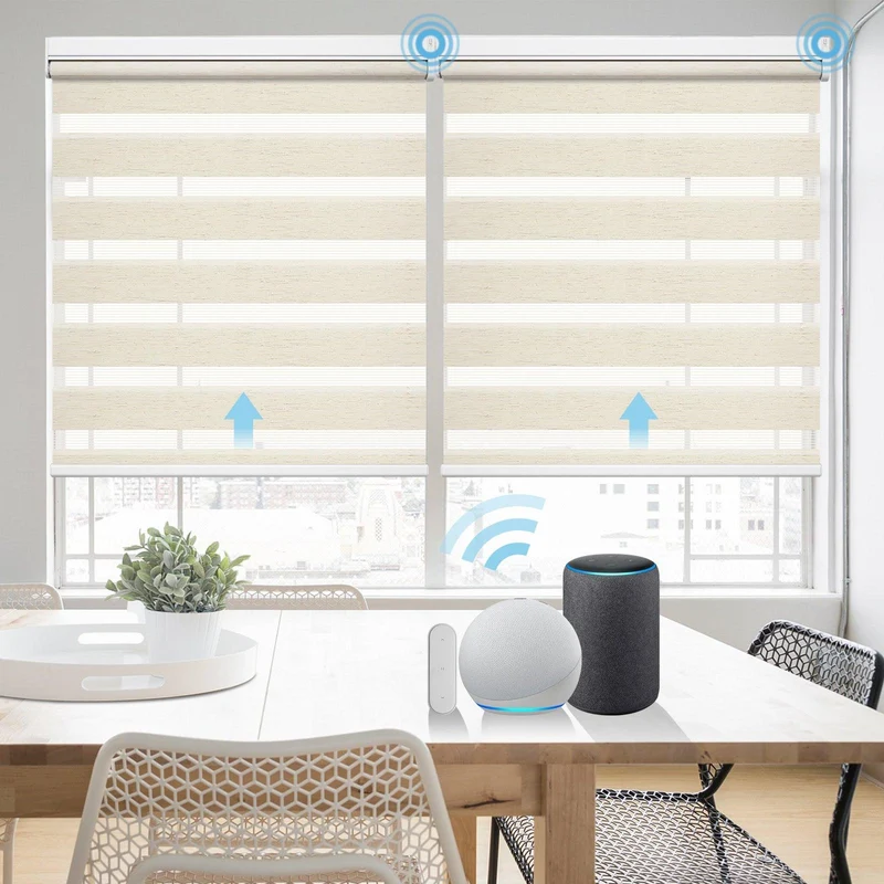 Motorized | Light Filtering | Rechargeable | Zebra Shades | Customizable