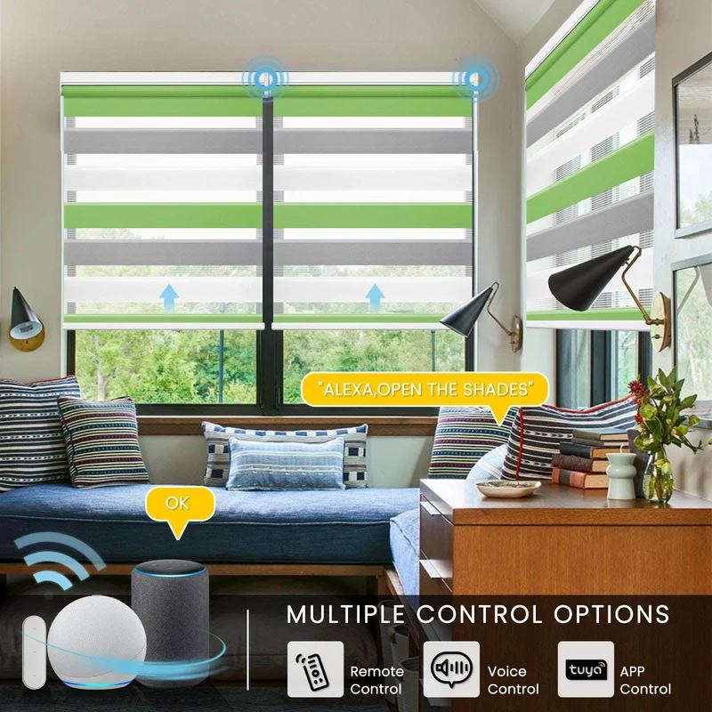 Motorized | Light Filtering | Rechargeable | Zebra Shades | Customizable
