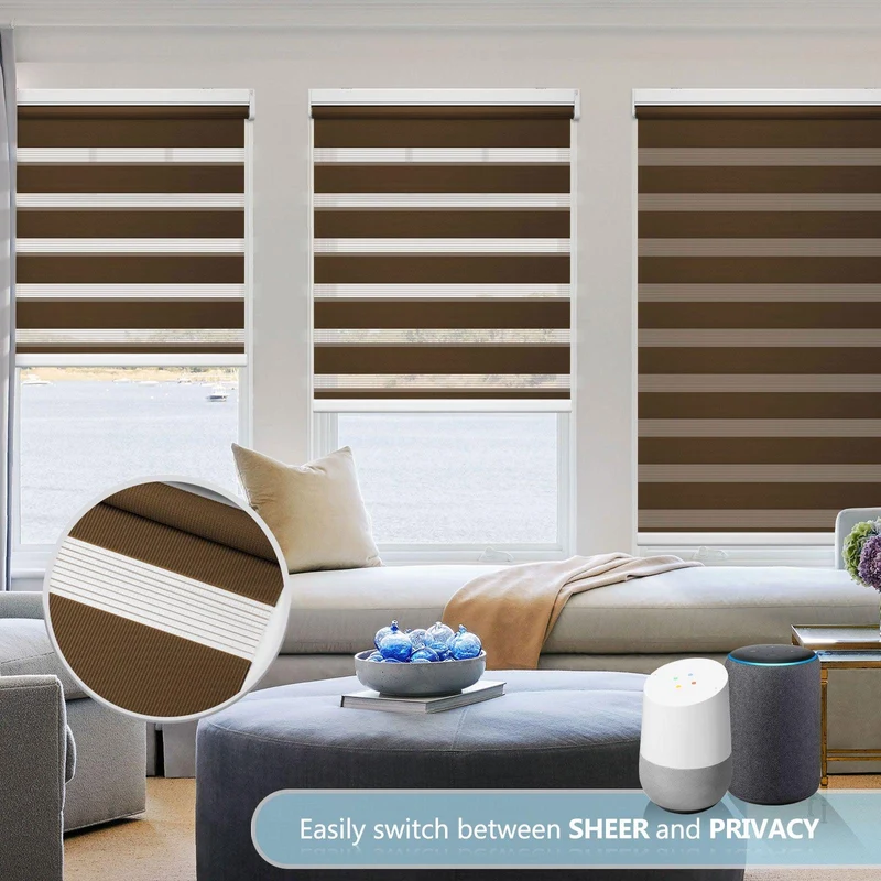 Motorized | Light Filtering | Rechargeable | Zebra Shades | Customizable