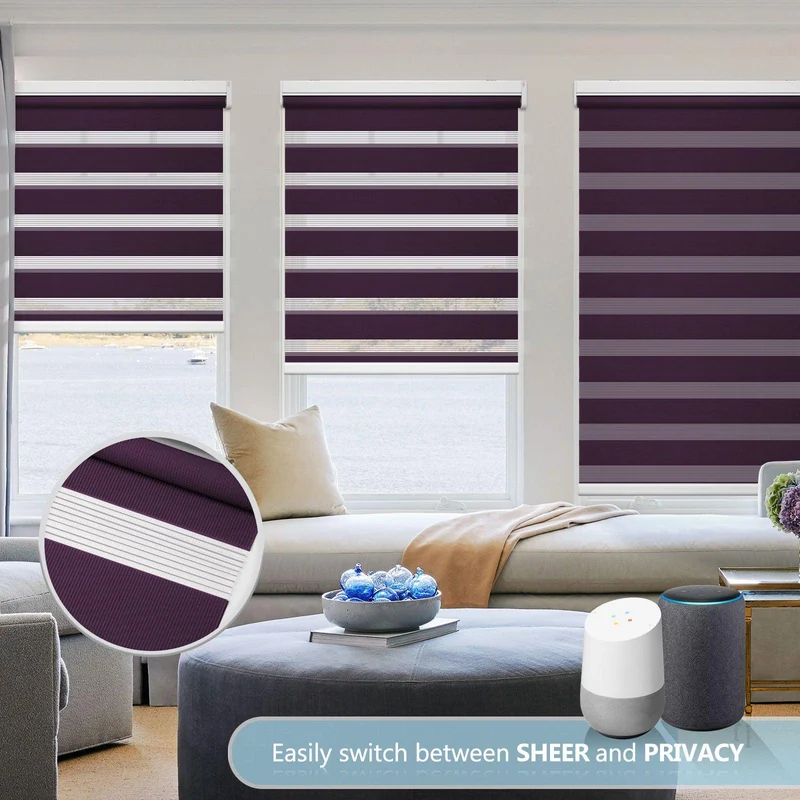 Motorized | Light Filtering | Rechargeable | Zebra Shades | Customizable