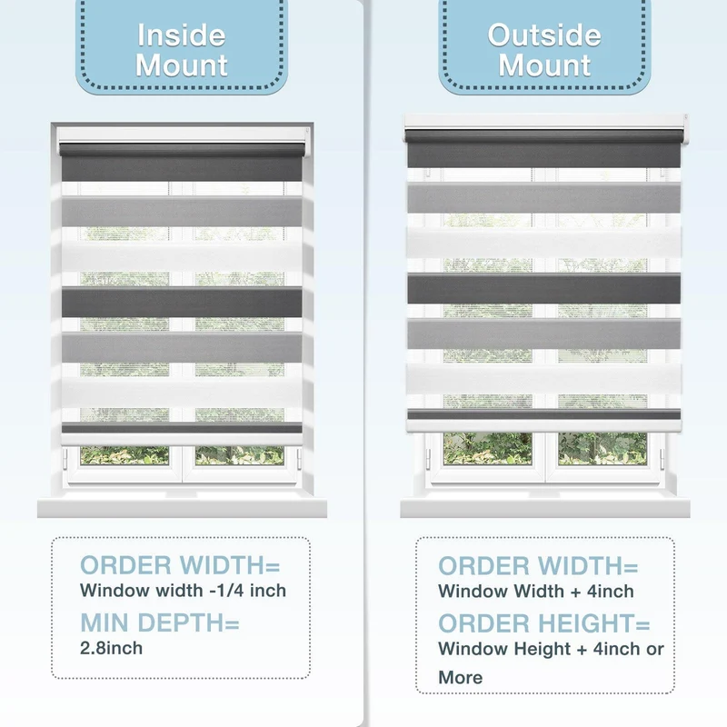 Motorized | Light Filtering | Rechargeable | Zebra Shades | Customizable