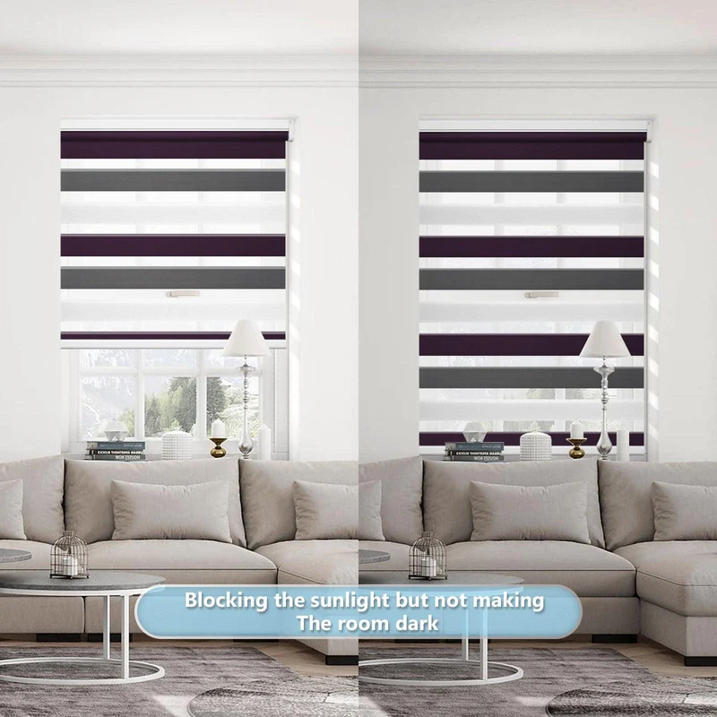 Motorized | Light Filtering | Rechargeable | Zebra Shades | Customizable