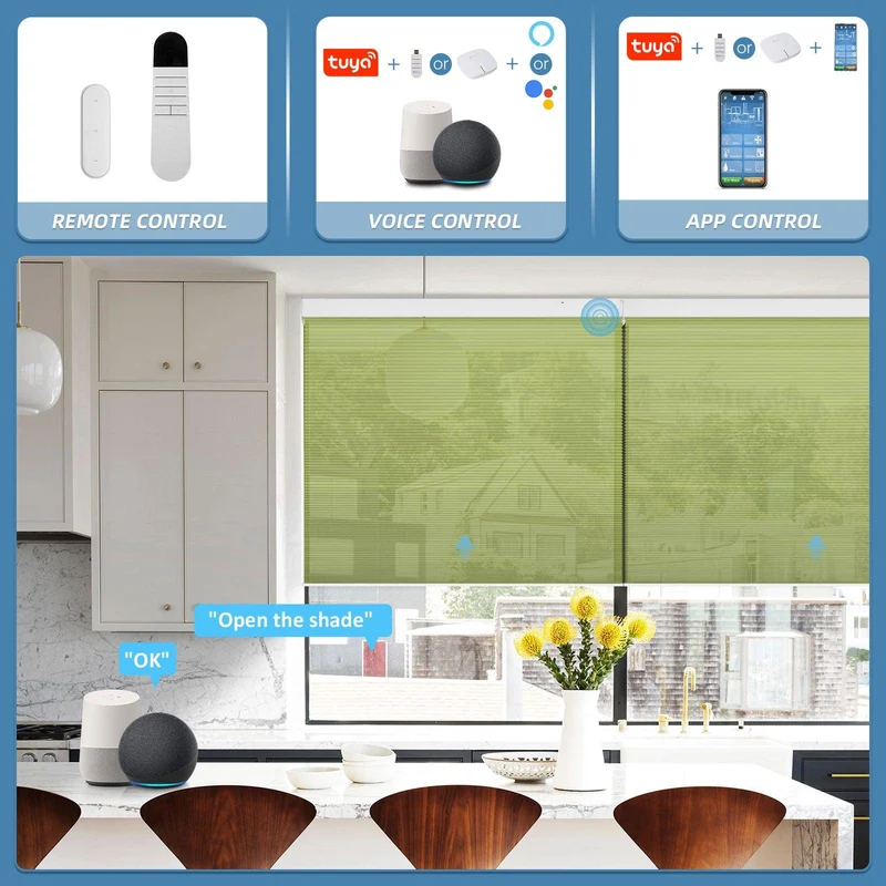 Motorized | Light Filtering | Rechargeable | Cellular Shades | Customizable