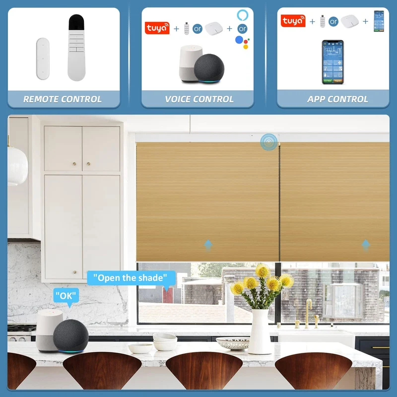 Motorized | Blackout | Rechargeable | Cellular Shades | Customizable