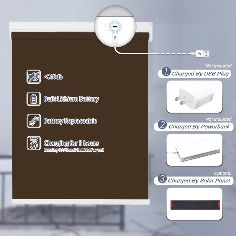 Motorized | Light Filtering | Rechargeable | Roller Shades | Customizable