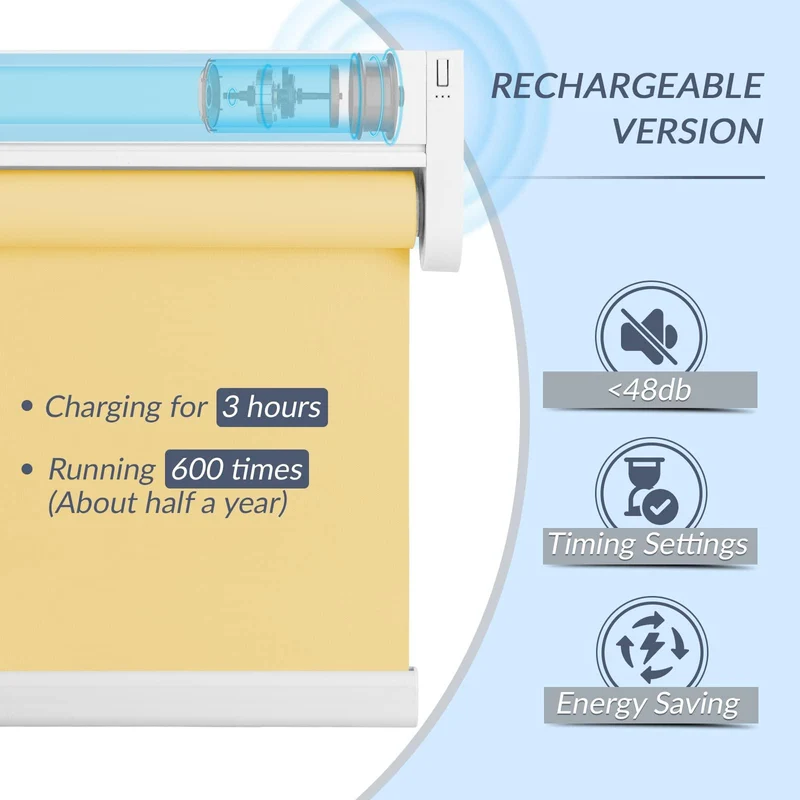 Motorized | Light Filtering | Rechargeable | Roller Shades | Customizable
