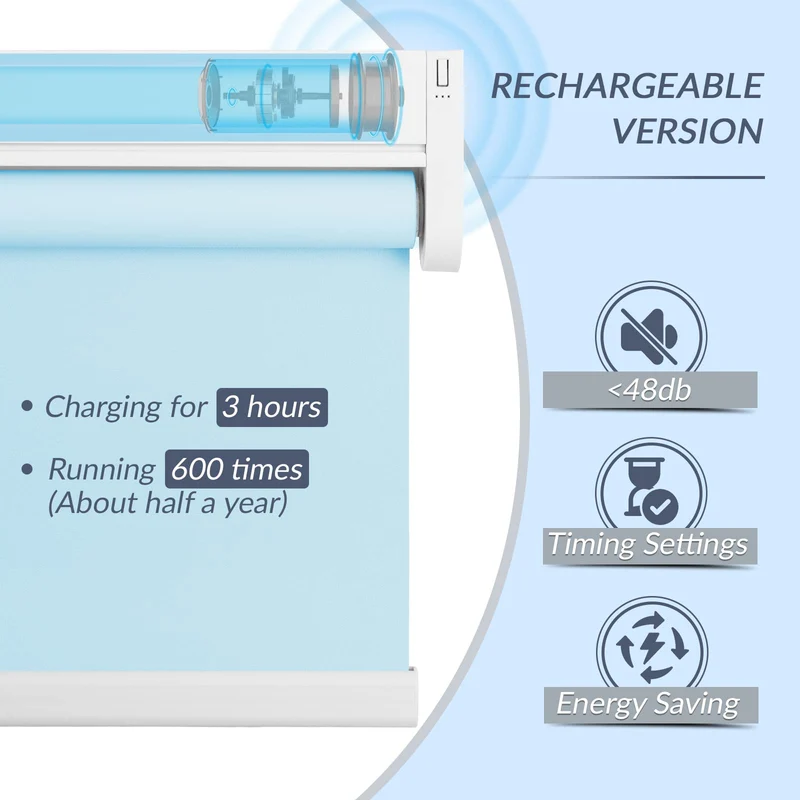 Motorized | Light Filtering | Rechargeable | Roller Shades | Customizable