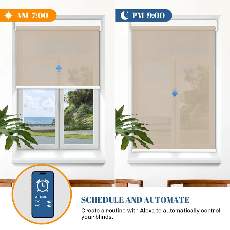 Motorized | Light Filtering | Rechargeable | Roller Shades | Customizable