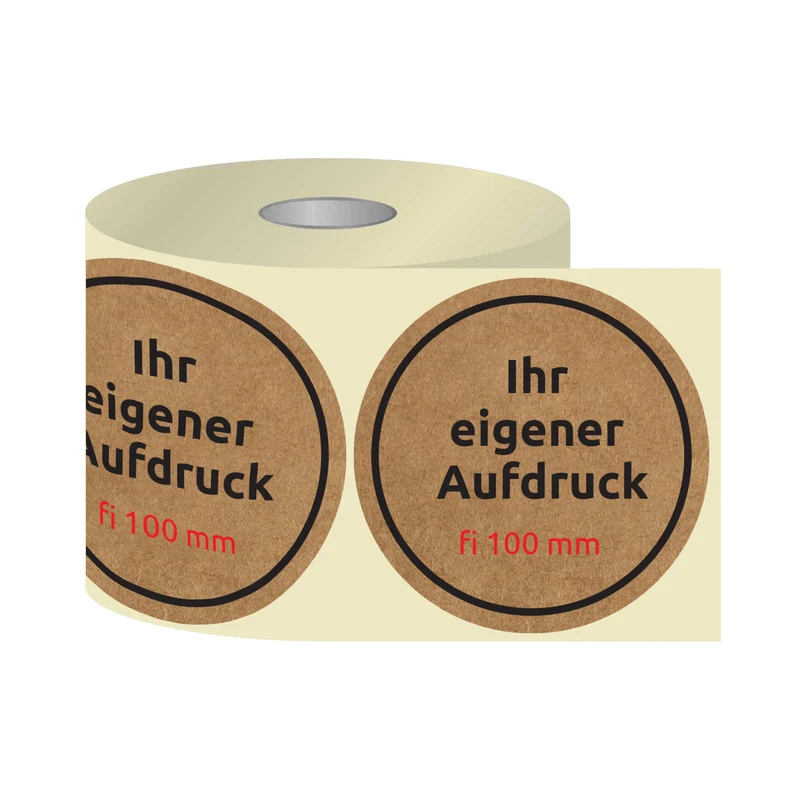 Thermotransfer-Etiketten, Aufkleber mit Aufdruck KRAFT FI 100 mm KREIS (verschiedene Ausführungen)