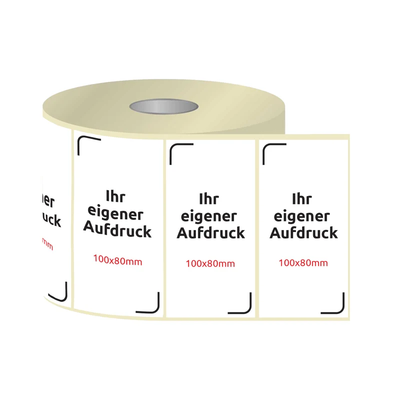 Etiketten, Aufkleber mit Aufdruck 100 x 80 mm RECHTECK (verschiedene Ausführungen)