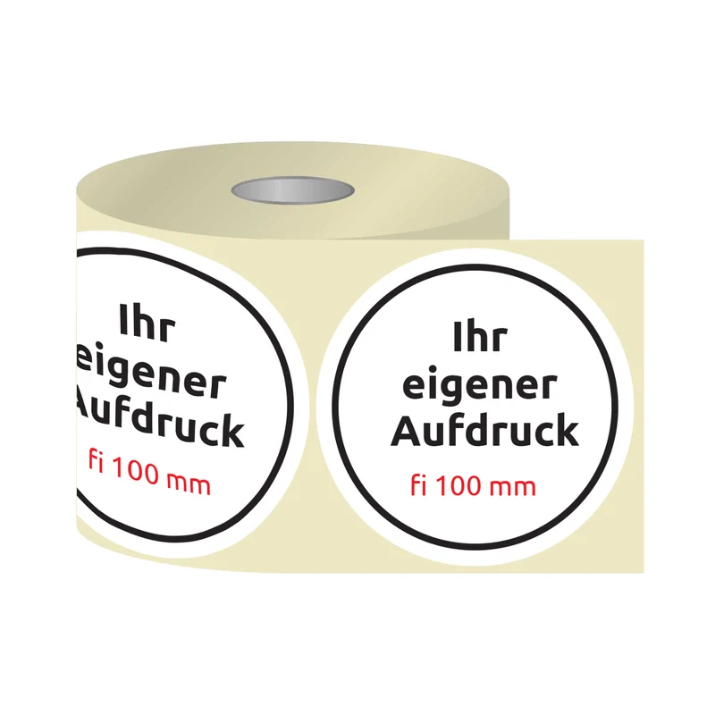 Etiketten, Aufkleber mit Aufdruck Fi 100 mm Rund (verschiedene Ausführungen)
