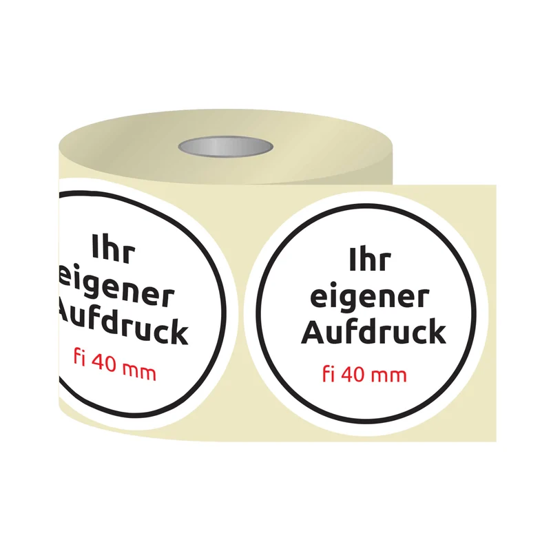 Etiketten, Aufkleber mit Aufdruck Fi 40 mm Rund (verschiedene Ausführungen)