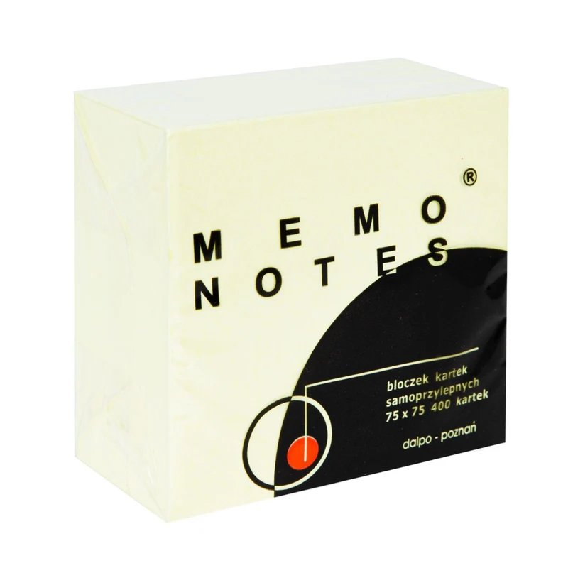 MEMO NOTES Haftnotizen-Block 75 x 75 mm, 400 Blatt, Gelb