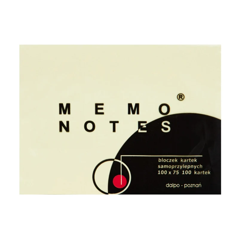 MEMO NOTES Haftnotizen-Block 100 x 75 mm, 100 Blatt, gelb