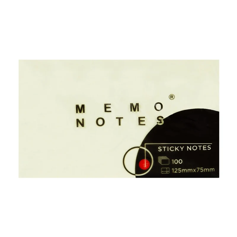 MEMO NOTES Haftnotizen-Block 125 x 75 mm, 100 Blatt, gelb