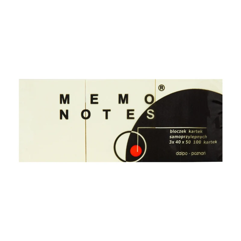 MEMO NOTES Haftnotizen-Set 3 Stk., 40 x 50 mm, 100 Blatt gelb