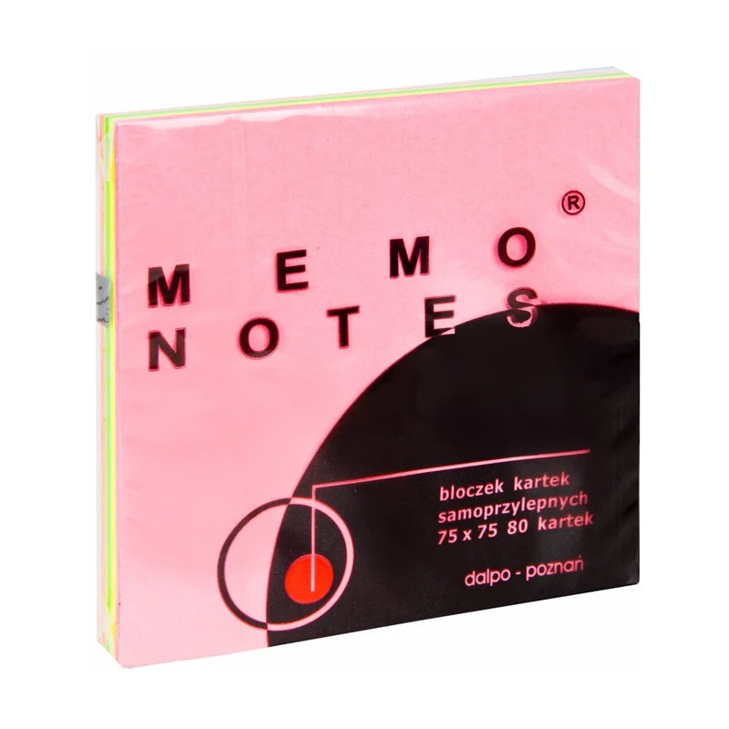 MEMO NOTES Haftnotizen-Block 75 x 75 mm, 80 Blatt Rainbow-Farben
