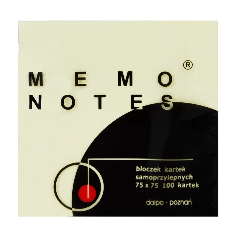 MEMO NOTES Haftnotizen-Block 75 x 75 mm, 100 Blatt Gelb