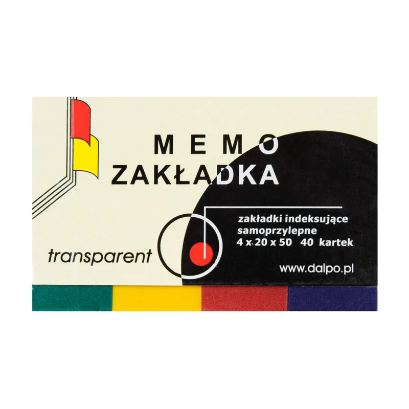 Transparente Index-Haftstreifen 20 × 50 mm im Etui, 4 Farben a 40 Blatt