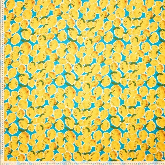 No. 2003 Viskosesatin Zitronen gelb blau