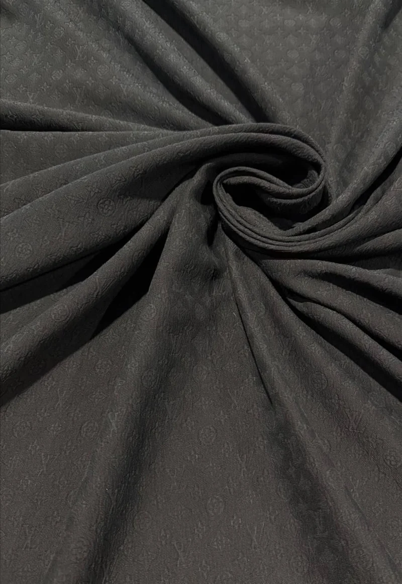 No. 1977 Seiden-Baumwoll Jacquard schwarz