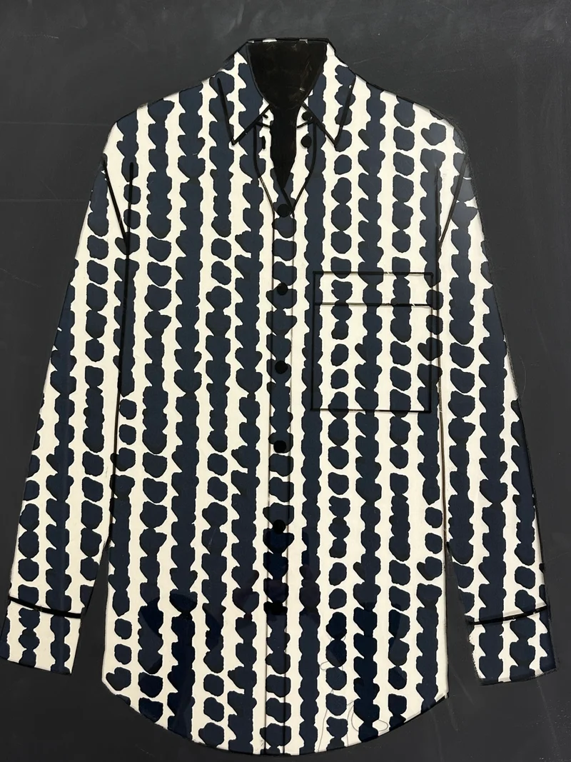 No. 2047 Baumwoll-Poplin dunkelblau weiß