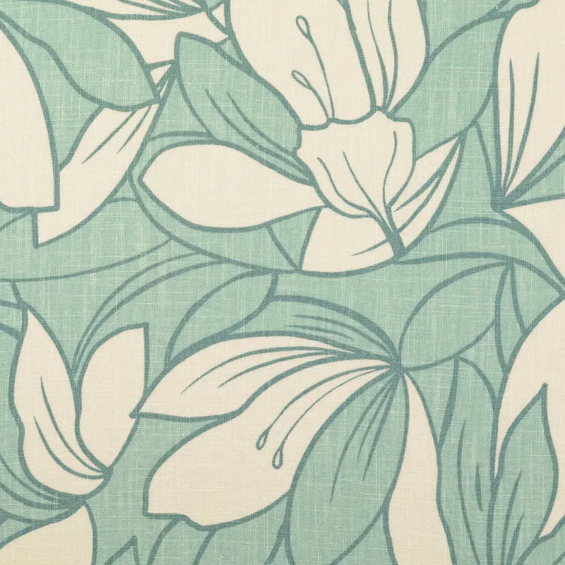 No. 1630Leinenmischung Blumenprint mint | 0.90m