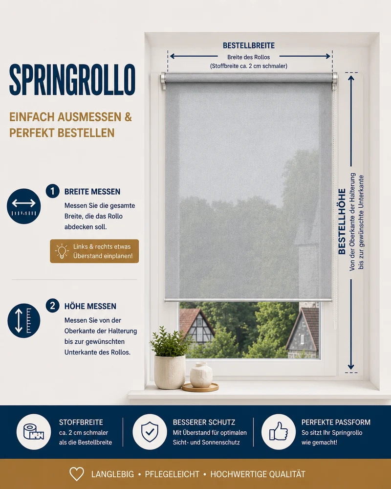Thermo Springrollo/Mittelzugrollo Verdunkelung, Rollo ohne Bohren