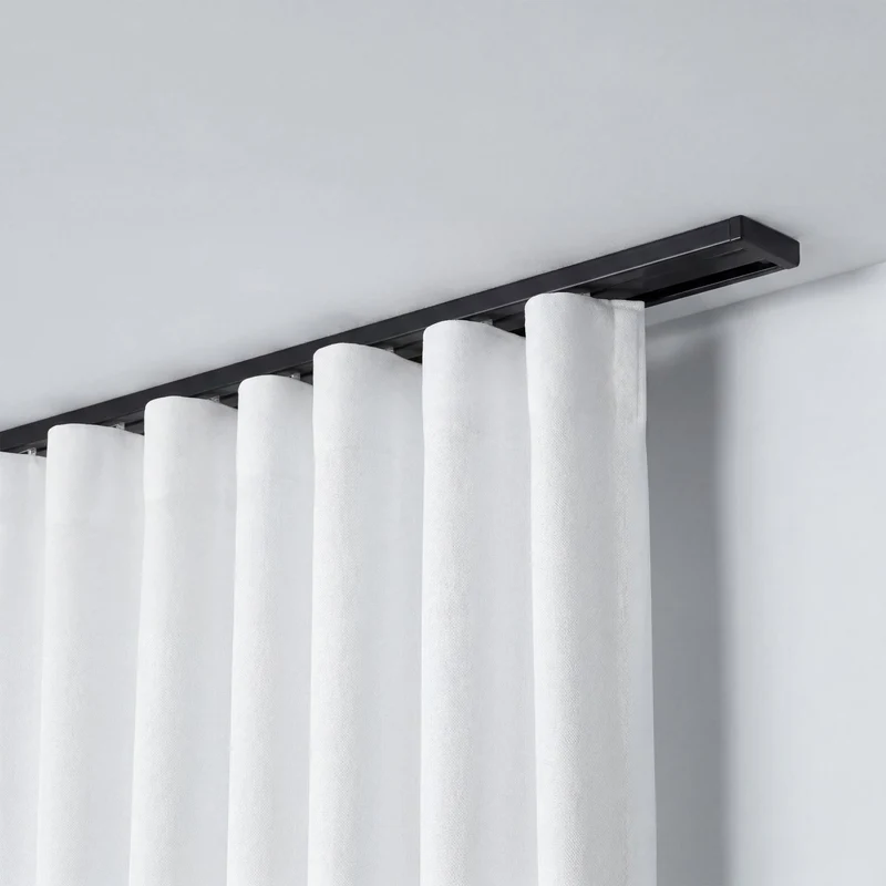 Gardinenschiene Innenlauf auf Maß 1-läufig Schwarz - Serie Minimal