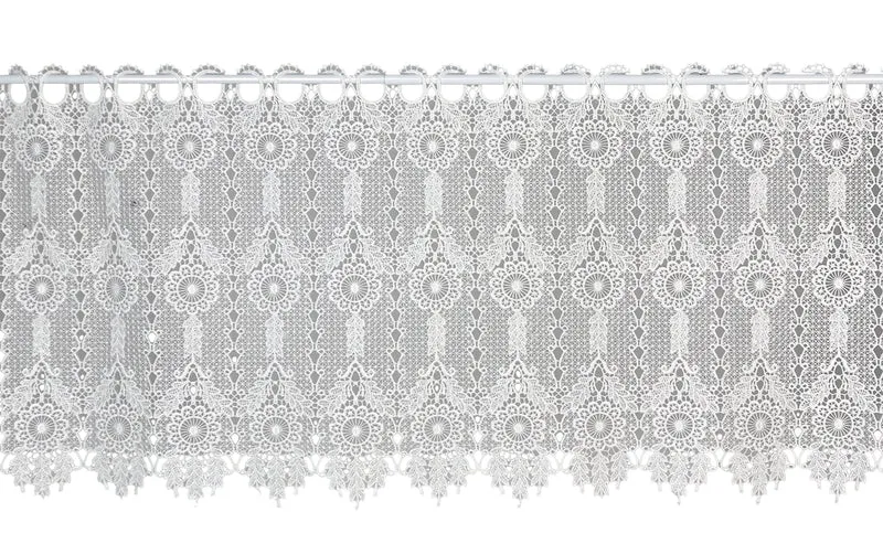 Scheibengardine Bistrogardine Macrame weiß HxB 48x140cm